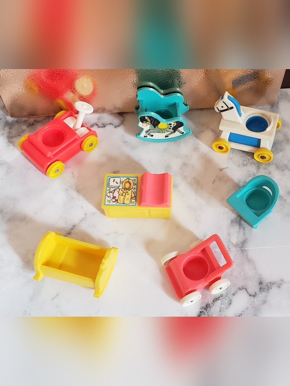 VTG 1970s Fisher-Price Little People Baby Nursery Furniture Rocking Horse 761